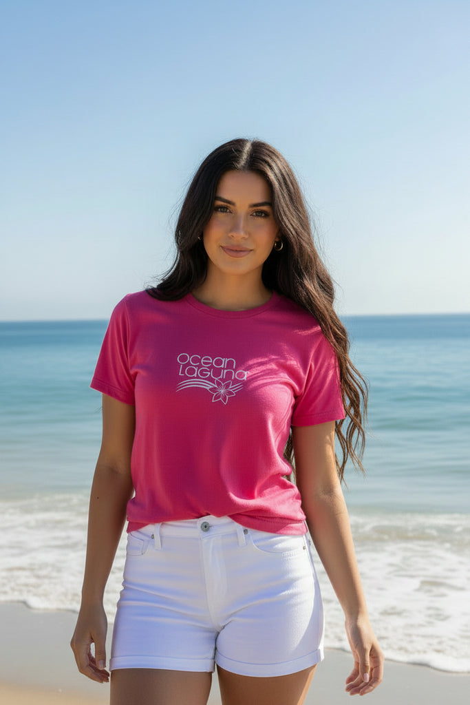 Ocean Laguna Iconic Logo pink Tee