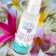Ocean Laguna Star light Body Mist on tuberose gardenia plumeria flowers